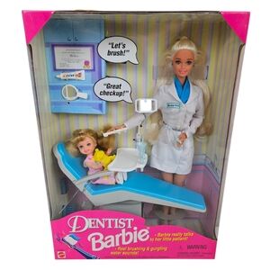 Dentist Barbie 1997 Both Dolls Blonde NIB